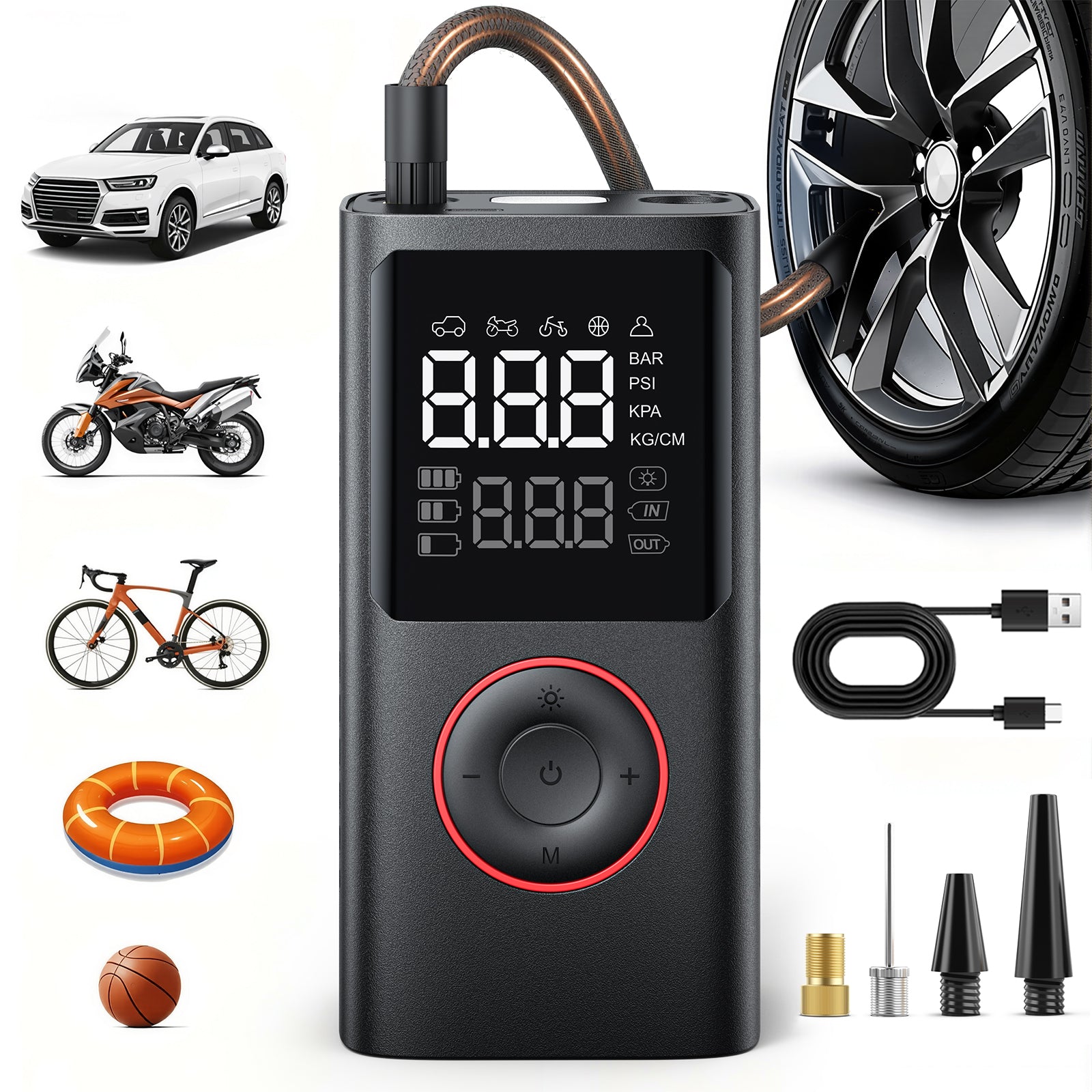 Wireless Car Tire Air Pump - Electric Tire Pump, Wireless Wireless Car Tire Air Pump - Electric Tire Pump, Wireless