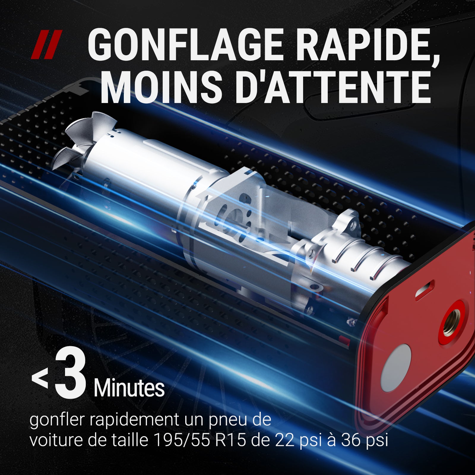 Mini Gonfleur De Pneu Numérique 150 Psi Portable Compresseur D'Air  Électrique Sans Fil Rechargeable Avec