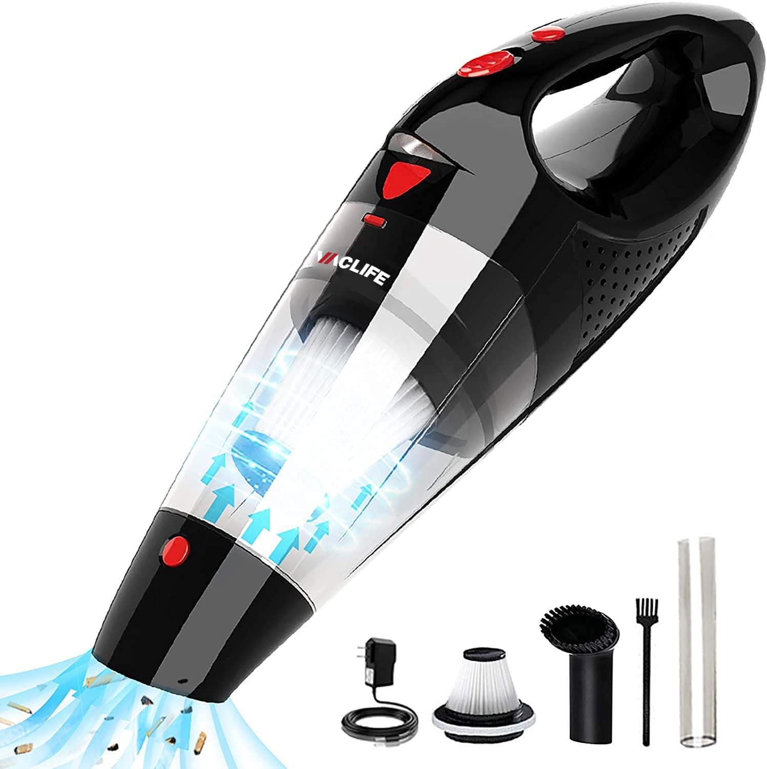 Powools RNAB0BN3NX44S powools pet hair handheld vacuum - car vacuum  cordless rechargeable by vaclife, well-equipped hand vacuum for carpet,  couch
