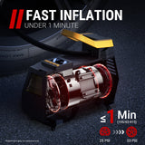 VacLife Tire Inflator for Car (12V) and Home (110V), DC/AC Portable Air Compressor for Car Tires, Bicycles, and Other Inflatables, Digital Air Pump with LED Light
