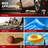 VacLife Tire Inflator for Car (12V) and Home (110V), DC/AC Portable Air Compressor for Car Tires, Bicycles, and Other Inflatables, Digital Air Pump with LED Light