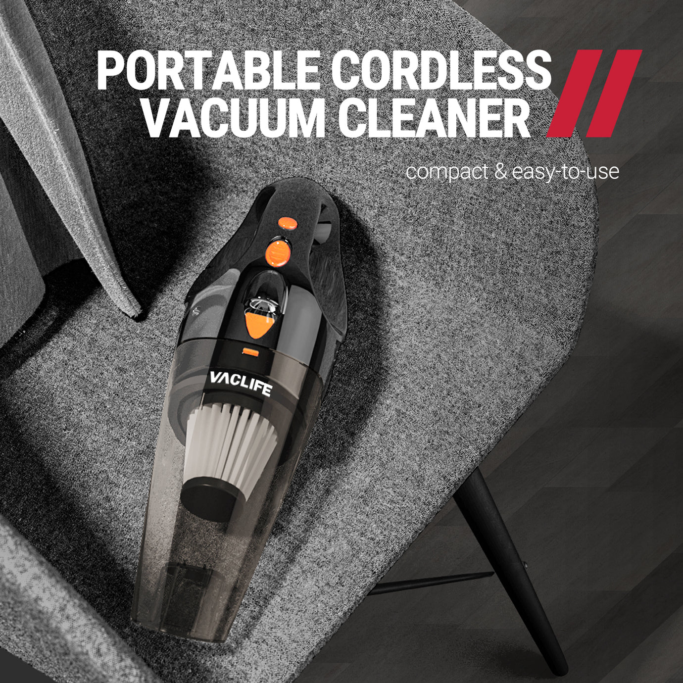 VacLife Handheld Vacuum, Car Vacuum Cleaner Cordless, Mini Portable Rechargeable Wireless Vacuum Cleaner with 2 Filters, Orange (VL189) - ASIN: B08576D2RL