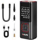 VacLife Cordless Tire Inflator Portable Air Compressor - Multipurpose Air Compressor Portable for Car, Compact Bike Pump, 150PSI Air Pump for Car Tires, Inflatables, Air Compressor for Car (VL7008)