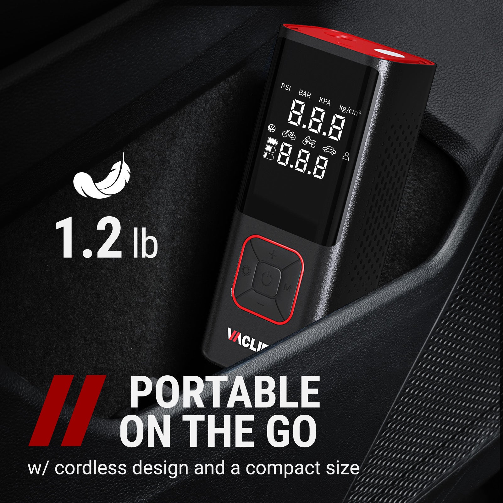 VacLife Cordless Tire Inflator Portable Air Compressor Multipurpose
