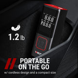 VacLife 150 Psi Cordless Tire Inflator Portable Compressor, Quick Inflation, Auto Shutoff, LED Light, Accs, Red