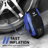 VacLife Tire Inflator Portable Air Compressor - Air Pump for Car Tires (up to 50 PSI), 12V DC Tire Pump for Bikes (up to 150 PSI) w/LED Light, Digital Pressure Gauge, Model: ATJ-1166, Blue (VL701) - ASIN: B088KBCZ6H